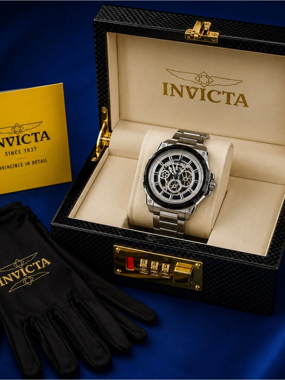 InvictaMen's Skeleton Automatic Watch w/sapphire crystal 24 crystals